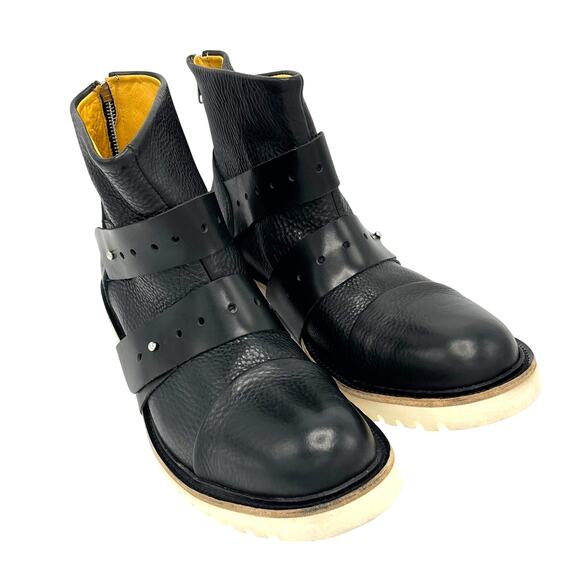 Umberto Luce Men's Hand Crafted Deyoung Boots in Black Size 11/12 - Picture 1 of 7